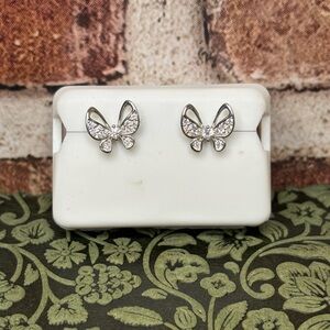 0.25 CTW Butterfly Moissanite Earrings 925 Sterling Silver
